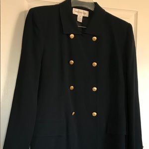 USED Navy Blue Jones New York 2Pc Skirt Suit